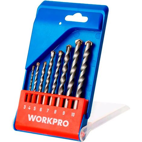Punta per trapano Workpro 8 pezzi punta carburo spirale a U