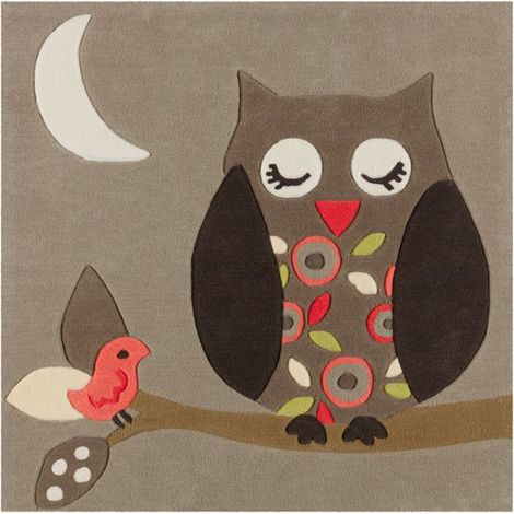 Tapis tissé joy 4190 multicolore owl - 130 x 130 cm