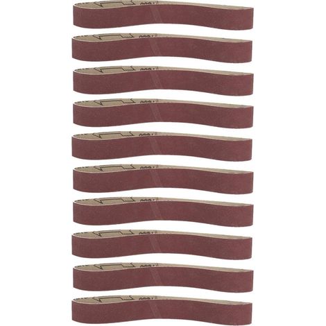 10 pièces ceinture abrasive d'alumine, bande de ponçage meulage de polissage des sangles de papier de verre, 533x 30mm pour ponceuse à bande, joint affleurant(400) (1/5)