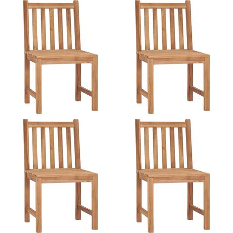 Maison Exclusive - Chaises de jardin lot de 4 avec coussins Bois de teck massif (1/5)