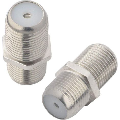 Connecteur Coaxial F Femelle Vers Femelle - Adaptateur RG6 - 3 GHz - Pour Antenne TV Satellite Câble Modem - Lot de 2