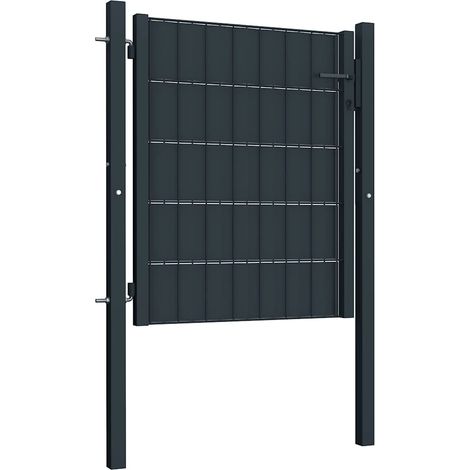Maison Exclusive - Gartentor aus PVC und Stahl 100 x 81 cm Anthra