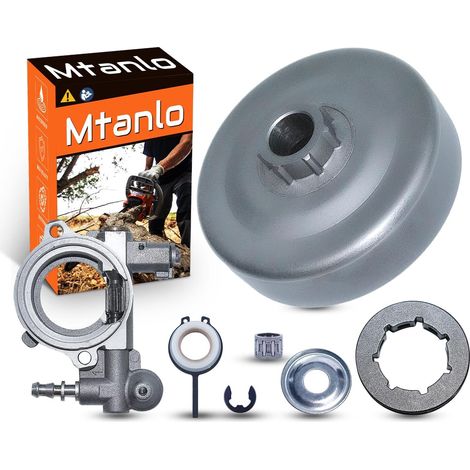 Kit de pignon pour pompe à huile Stihl 026 MS260, tambour d'embrayage de tronçonneuse, tambour d'embrayage, pompe à huile, engrenage hélicoïdal, pignon de roue, roulement à aiguilles, rondelle, clip é (1/5)