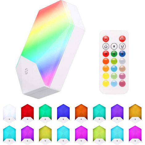 Lampe de nuit LED RGB à 16 couleurs changeantes avec contrôleur, luminosité réglable et dimmable, 4 modes d'éclairage dynamiques, fonction mémoire, idéale pour dressing, placard, armoire ou cuisine. (1/5)