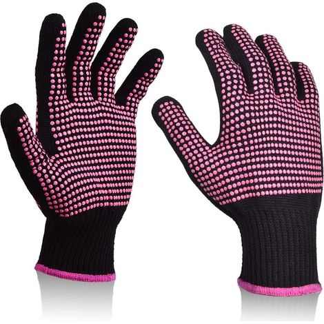 Gants Thermorésistants - 250 ℃ - Pour Appareils de Coiffure Chauffants - Lot de 2 (1/5)