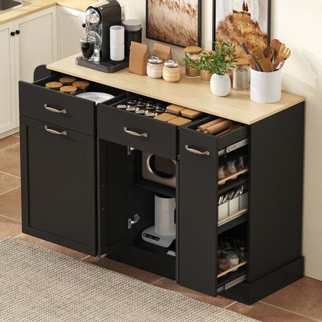 Mobile cucina con vano pattumiera e ripiani MDF OKMYHOME (1/5)