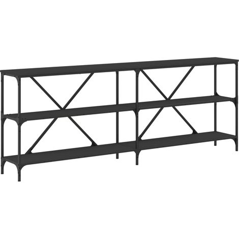 Maison Exclusive - Tavolino Consolle Nero 200x30x75 cm Legno Multistrato e Ferro
