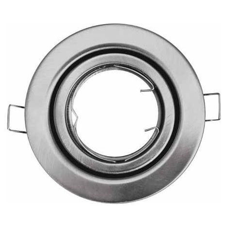 V-TAC VT-7227RD Portafaretto LED da incasso in alluminio rotondo orientabile GU10/GU5.3 colore Nichel Satinato sku 3470