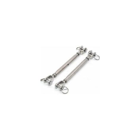 Lot de 2 tendeurs à mâchoires M8 en acier inoxydable 304 avec fermoir magnétique,tendeur de câble en acier inoxydable, tendeur fil avec embouts soudés et fermés,Vis de fermeture en inox Tendeur de boul (1/5)