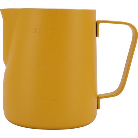 Jarra espumadora de leche de acero inoxidable 304, accesorio para latte art, amarilla, 300 ml (1/5)