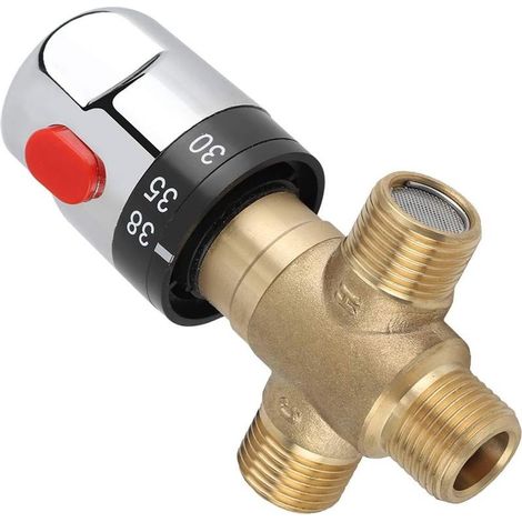 Mitigeur thermostatique 3 voies en laiton pour systèmes de douche Vanne de régulation de la température du chauffe-eau Type 3 (1/5)