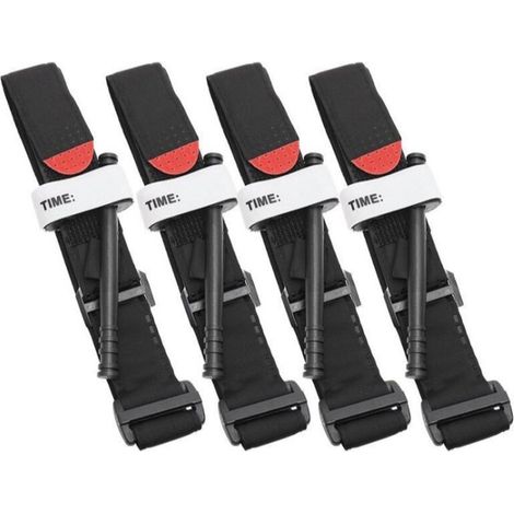 Einhand-Tourniquet, Notfall-Erste-Hilfe-Set, zur Blutverlustkontrolle, taktisch mit orangefarbener Kunststoffwinde (4-teilig)