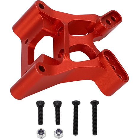 Bras d'amortisseur avant en aluminium 1/10 pour Losi Baja Rey RC, rouge - Plaque d'absorbeur de choc de tour de suspension (1/5)