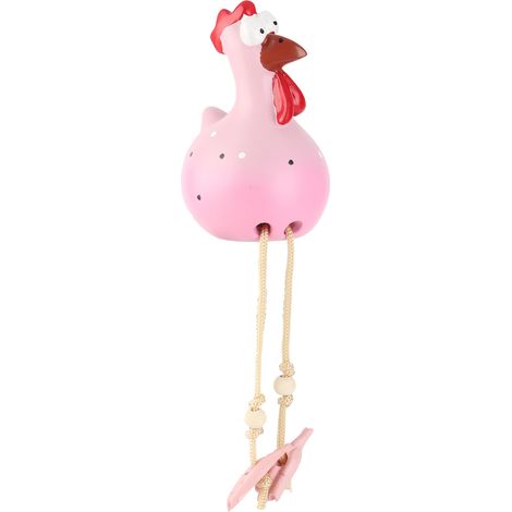 Figurine Animale Poulet de Résine Décorative Hilde pour Jardins et Maisons - Ornement Céramique Bicolore 25 cm - Pièce Unique (1/3)