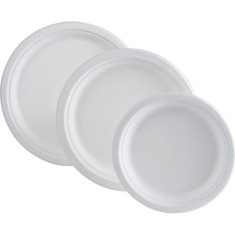 Schalen aus natürlichem Bagasse 26 cm, 50er-Pack