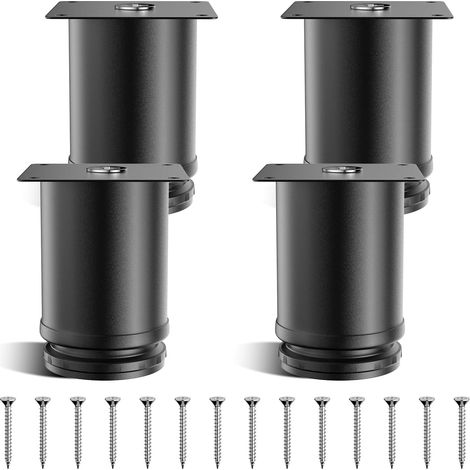 4 Pieds de Meubles Réglables 8 CM en Acier Inoxydable pour Lits (1/5)