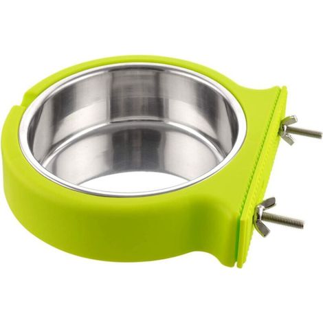 Caisse Chien Bol Amovible en Acier Inoxydable Gamelle à Suspendre pour Animal Domestique Cage Petit Bol d'eau Feeder Nourriture pour Chiens Chats Lapins Birdsgreen Pet Supplies(Grand vert) (1/5)