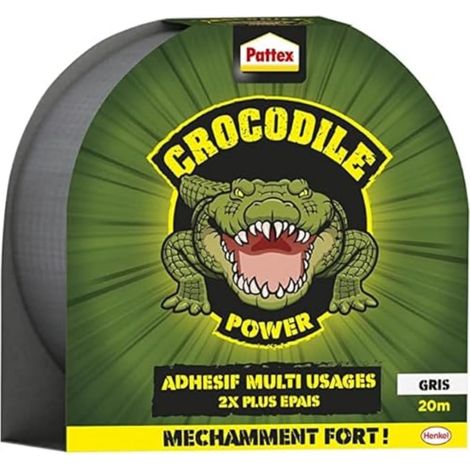 Adhésif Multi-Usages Gris (rouleau de 20 m) – Ruban adhésif extra fort résistant à l'eau – Rouleau adhésif pour maintien durable