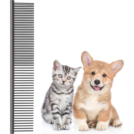 Edelstahl-Tierkamm, Tierpflegekamm, Hundekamm mit runden Zinken (1/5)