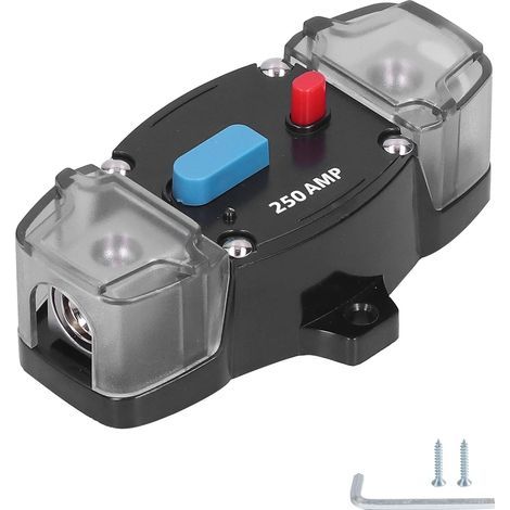 Car Circuit Breaker, 250A Circuit Breaker, 12V-48V Car Audio Circuit Breaker, Manually Reset Circuit Breaker, Suitable for Car Audio (250A) (1/5)