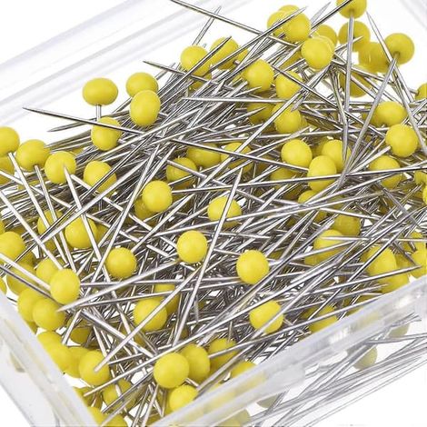 Ecleanfy - Aiguilles à coudre, 250 aiguilles à quilter droites de 2,5 cm avec têtes en verre coloré (1/4)