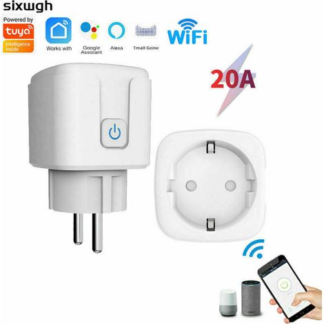 KZQ Prise intelligente Tuya Wifi 20A avec mesure de puissance AI voix téléphone portable télécommande prise européenne LKBD (1/4)