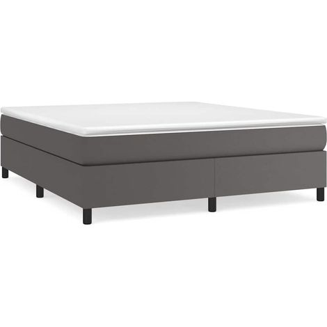 Maison Exclusive - Boxspringbettgestell Grau 160x200 cm Kunstlede (1/5)
