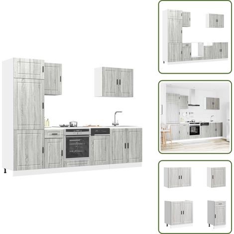 Küchenregal - vidaXL 7-tlg. Küchenschrank-Set Porto Grau Sonoma Holzwerkstoff - Küchenraum (1/5)