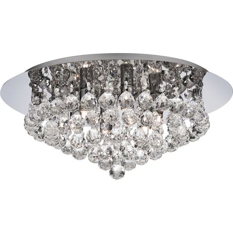 Lampada da soffitto cromo specchio luce vetro sfere di cristallo illuminazione dimmerabile (1/5)
