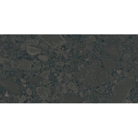 Carrelage sol / mur effet terrazzo noir 60x120 cm BLACK SPACE (vendu par boite de 1,44m2) (1/2)