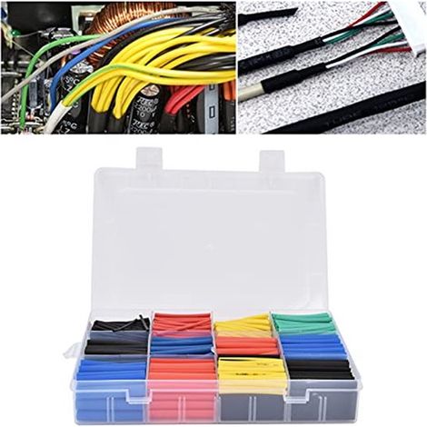 Confezione da 800 pezzi - Kit combinato di tubi termorestringenti industriali isolati in PE colorato (1/2)