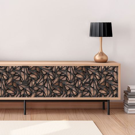 Sticker mural scandinave noir 40 x 60 cm – Adhésif en bois pour meubles – Décoration intérieure moderne – Facile à poser (1/5)