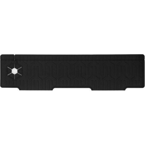 [JAMAIS UTILISÉ] Robinet Tapis En Silicone Double Face Résistant À L'eau Évier Splash Garde Tapis Réglable Trou Design Premium Matériel pour Cuisine Salle De Bains 60x15cm (Noir) (1/4)