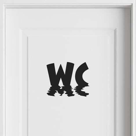 Sticker Mural - WC - 37x48 cm - Noir (1/3)