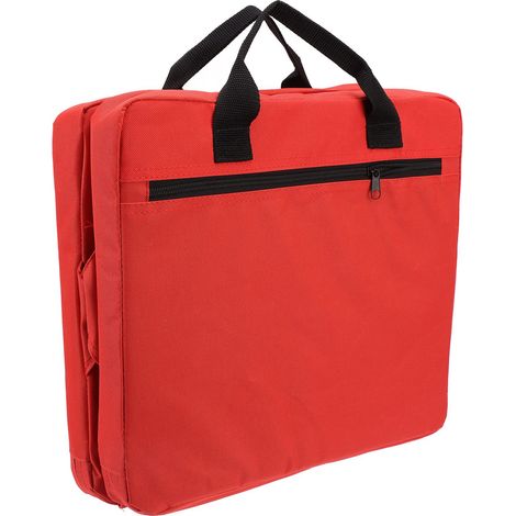Silla plegable de exterior de 38x34x34cm - Alfombra para plaza/estadio con respaldo rojo - Silla de playa (1/4)