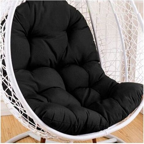 Coussin de balancelle imperméable et épais - Coussin de dossier pour balancelle de jardin uniquement - Coussin anti-salissures, durable et confortable (noir, ordinaire) Galette de chaise (1/4)