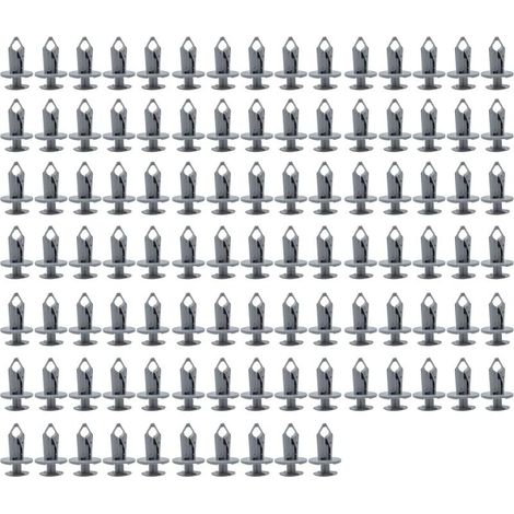 100 clips de fixation longs pour panneaux de garniture, doublure de moquette grise, rivets de retenue en plastique, fixations de pare-chocs pour Transporter T4, T5 et T6 (1/5)