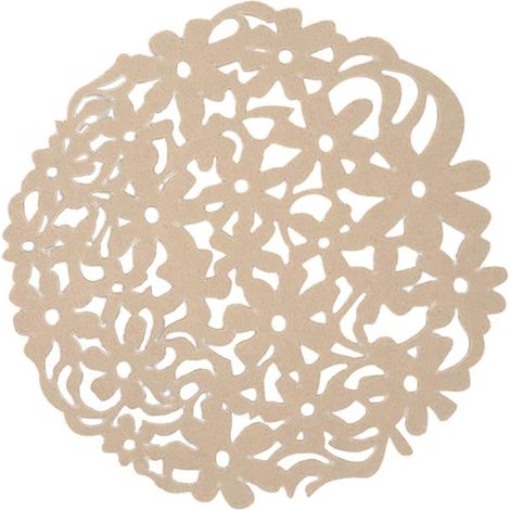Rutschfestes Filz-Tischset, hitzebeständig, Untersetzer, Tischdekoration, Schutz, Beige (1/4)