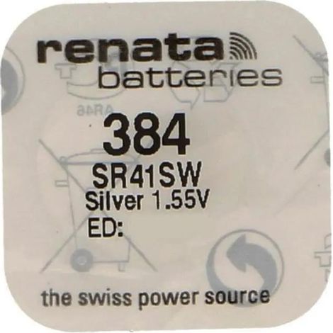 Pila botón renata 384 SR41SW plata 1 55 voltios