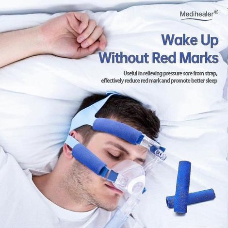 Lot de 8 protège-sangles pour harnais CPAP, universels et réutilisables, coussinets en polaire douce, réduisent les rougeurs et les irritations cutanées. (1/5)