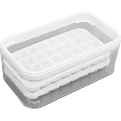 Pressez le moule à glaçons pour obtenir un bac à glaçons. Glacière blanche. (1/5)