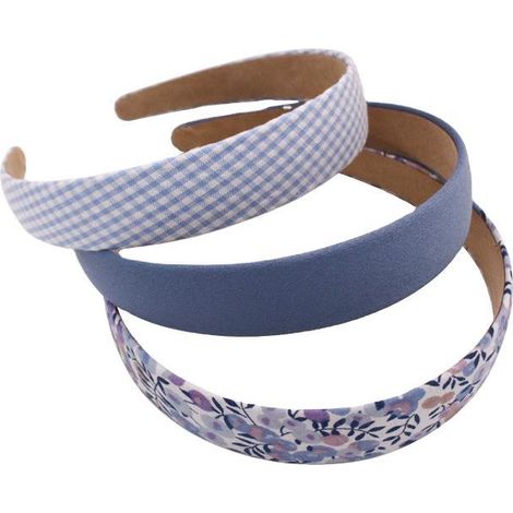 Headband - Elastic Plastic Core Wrapped in Soft Fabric - Non-Slip Hair Band for Girls and Women - Pack of 3 (1/5)