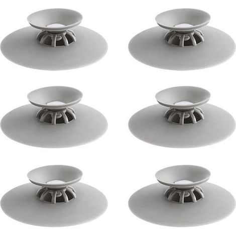 Lot de 6 bouchons de vidange de baignoire en silicone pour évier de cuisine, filtre d\'évier de cuisine, bouchon de baignoire (1/4)
