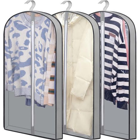 Sacchi porta abiti, sacchi porta abiti per appendere i vestiti 100 cm, sacchetti antitarme, sacchetti impermeabili per abiti e vestiti, protezioni in plastica per cappotti, giacche, maglioni, camicie,