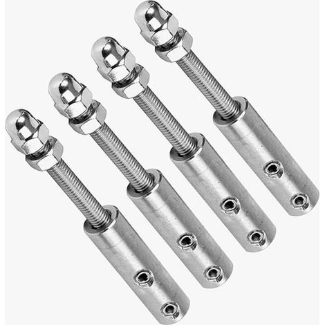 Lot de 4 tendeurs à vis en acier inoxydable pour câbles métalliques de 4 mm – Fixation sécurisée pour tension – Résistants aux intempéries