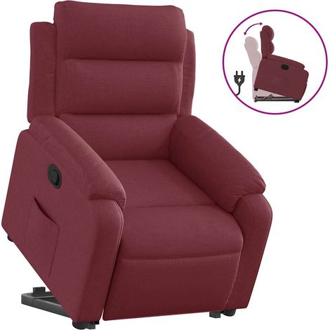 Maison Exclusive - Sillón reclinable elevable tela rojo tinto (1/4)