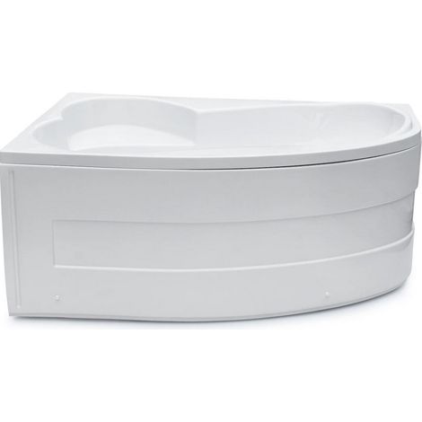Baignoire asymétrique Judith gauche-droit avec tablier 140 x 90cm - Angle: Gauche - Siphon: Sans