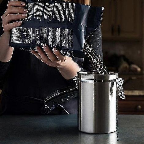 Boîte de rangement pour valve CO2 en acier inoxydable avec dosette - Préserve la fraîcheur et les arômes de votre café (1/5)