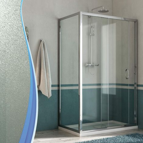 Box Doccia Angolare 75x100 cm 1 Anta Scorrevole in Cristallo Opaco 6mm H185 Fosterberg Kolding Duo (1/5)