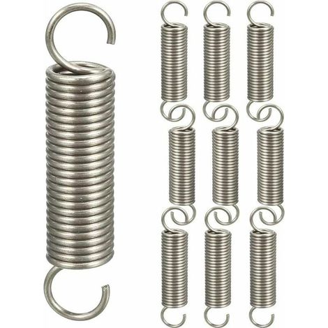 10pcs Ressort Double Crochet Ressorts de Traction,Ressorts de Compression Ressort Crochet Assortiment de Ressort,1.21145mm (1/3)